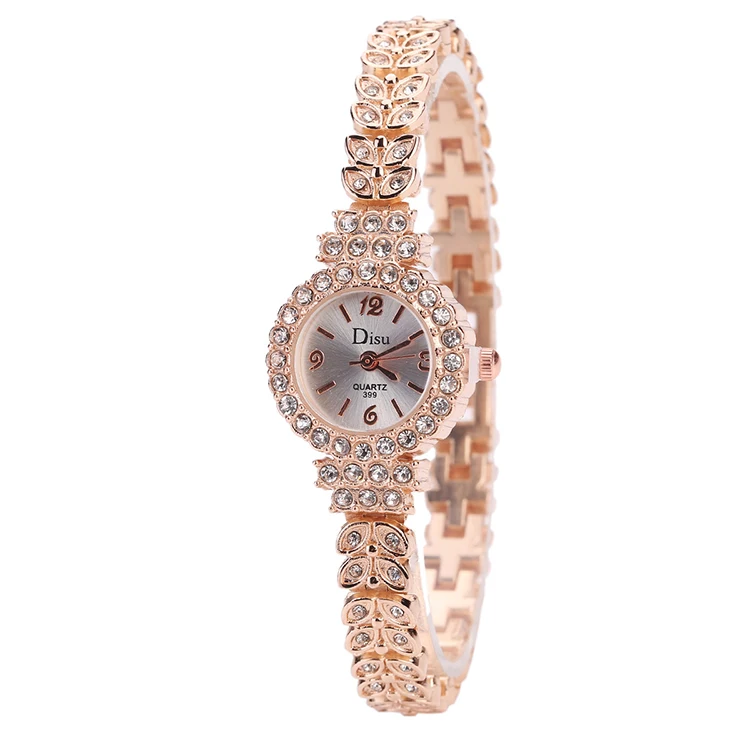 

Fashion Women Rhinestone Leaf Bracelet Watch Stainless Steel Dress Crystal Wrist Watch Quartz Watch (KKWT82075), As the picture