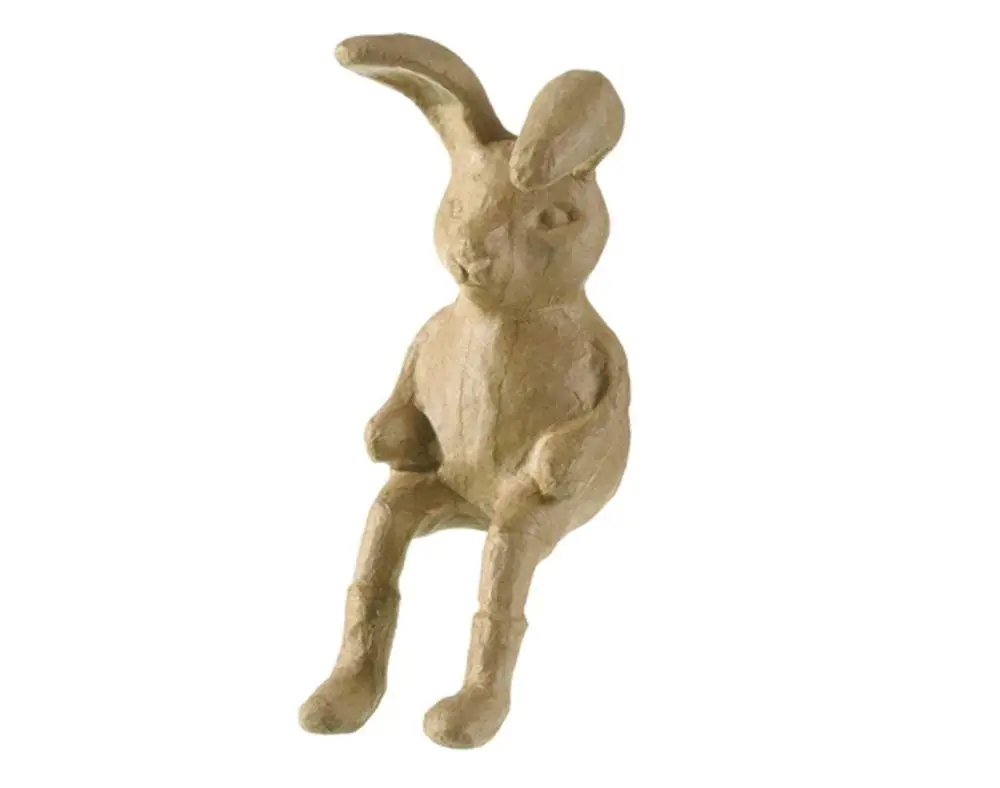Melrose Easter Decor Pastel Paper Mache Bunny Couple and Easter Eggs #54574