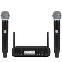 

Rayco Portable Wireless Microphone System with 2 handheld MIC Cordless for Stage Church wedding Party GLXD24