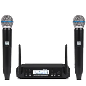 Rayco Portable Wireless Microphone System with 2 handheld MIC Cordless for Stage Church wedding Party GLXD24