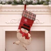 different personalized big red girl children Hot Sale White and green Animal Plush Christmas Stocking, Wholesale Christmas Ornam