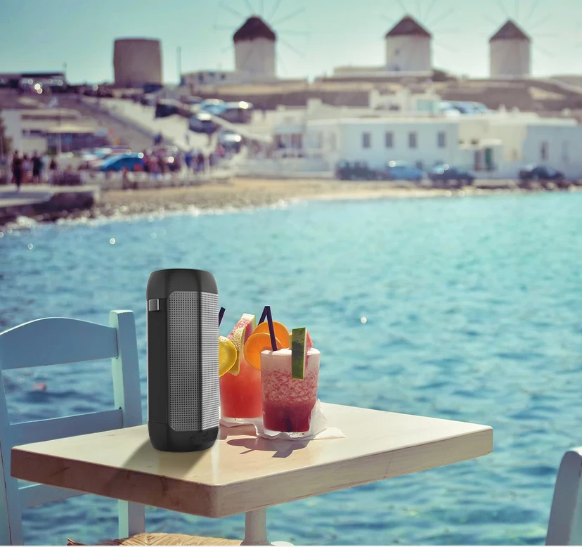 Comiso Bluetooth Wireless Speakers Waterproof IPX5 HD Enhanced Bass Outdoor Portable with Mic FM AUX TF Card for iPhone Andriod