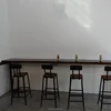 Foshan customised vintage industrial style 4mm pine wood used bar tables