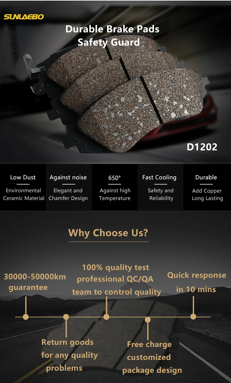 Top Quality Car Brake Pad Ceramic Semimetallic Autozone Front Auto