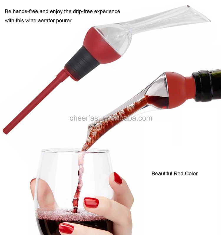 Portable Top Wine Aerator And Plastic Pour Spout Clean Acrylic Material Red Wine Bottle Instant