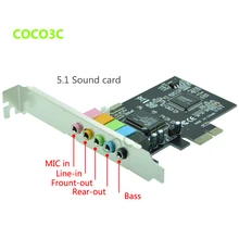 PCI-E 5.1ch 6channels CMI 8738 Sound card CMI8738 chip PCI-E 5.1 stereo audio card High Quality