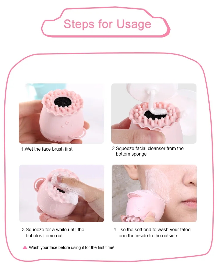 Wholesale Bulk Trending Products Soft Custom Makeup Wireless Clean Wash Beauty Silicone Face Brush