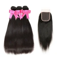 

Grade 9a virgin hair ali pearl hair human hair bundles with closure