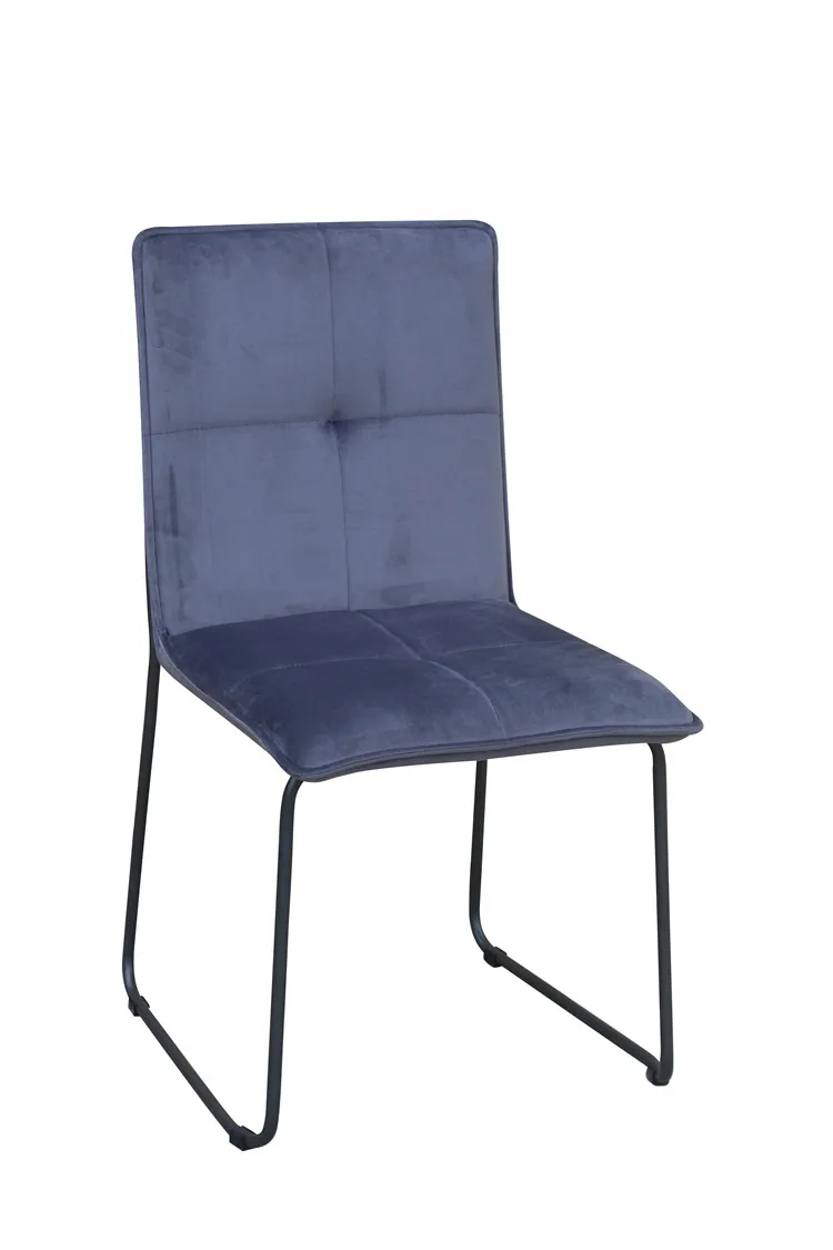 Simple Japanese style design Metal Legs and Velvet Leisure Seat & Back Colorful Fabric Dining Chair for Living Room