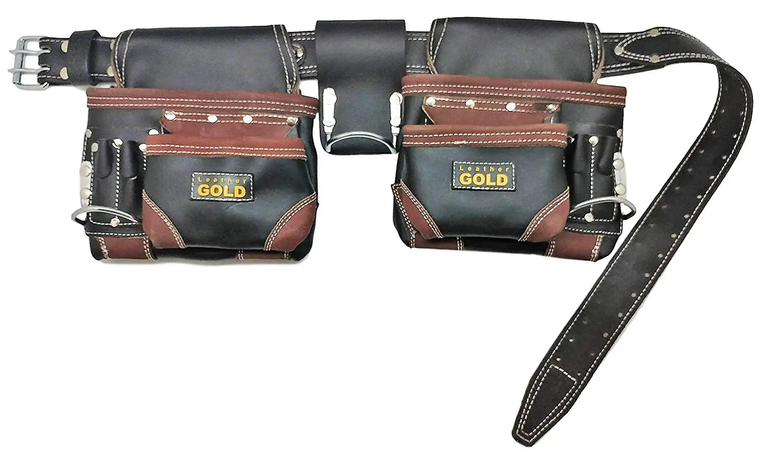 Buy Leather Gold Padded Tool Belt, 3 Inch Wide Genuine Grain Leather