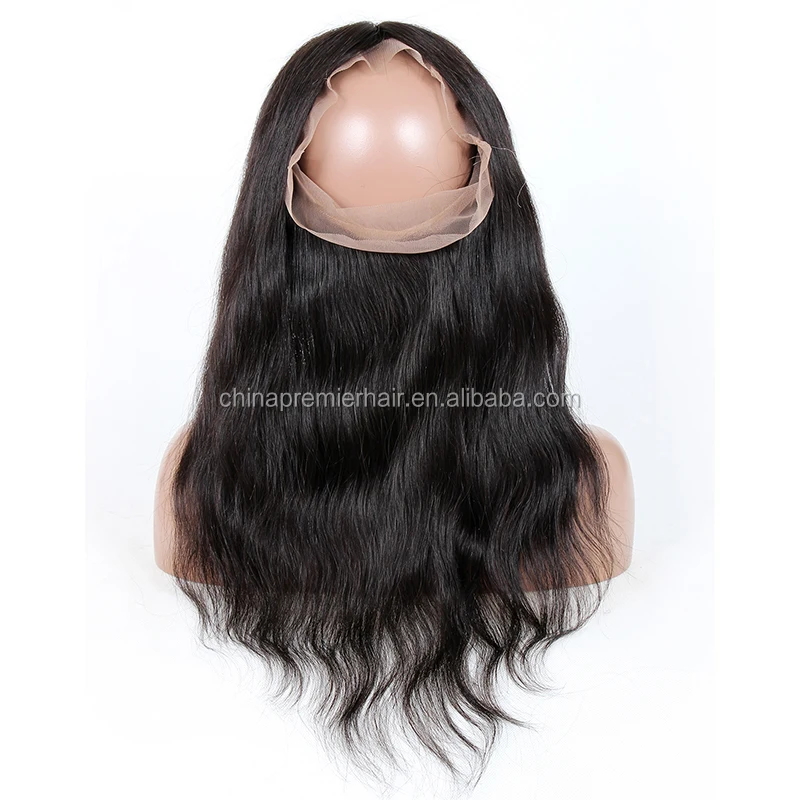 

18 inch natural color virgin brazilian hair lace frontal 360 circle closure