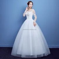 

2019 latest decent ladies long sleeve lace wedding dresses