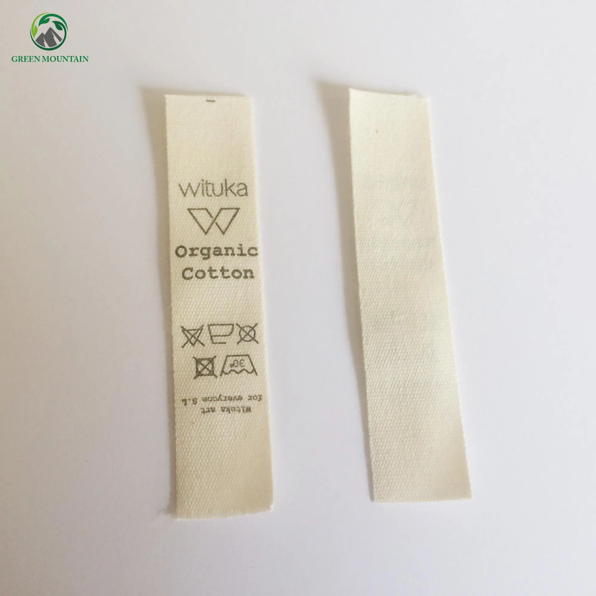 100% Organic Cotton Custom Folded Sewing Clothing Labels Tags Printing ...