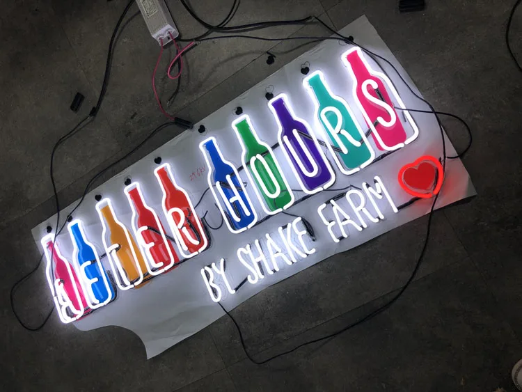 High Brightness Custom Bar Glass Tube Neon Sign Acrylic Board Neon