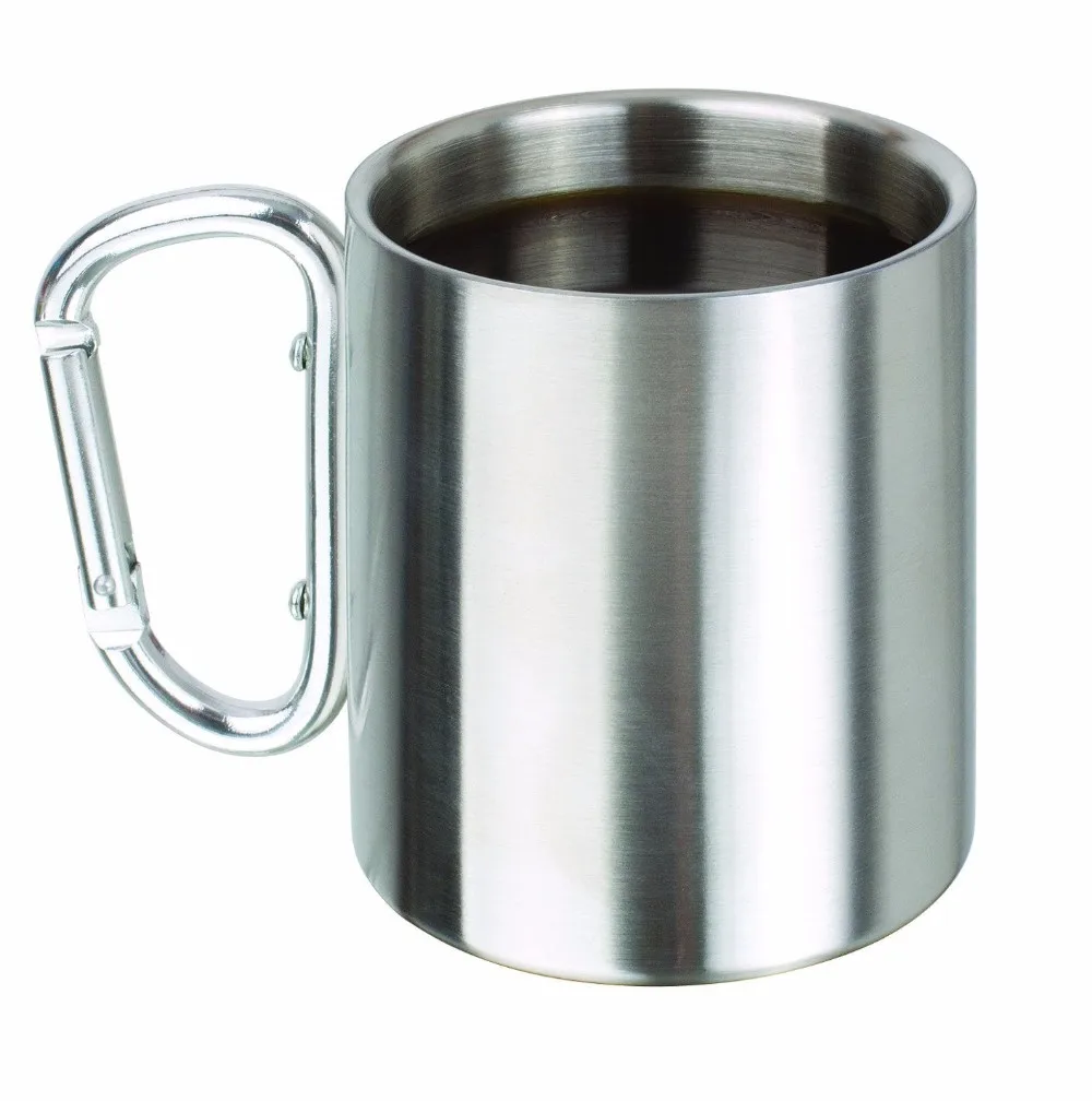 Stainless Steel 220ml Carabiner Mug Portable Travel Mug Water Tea