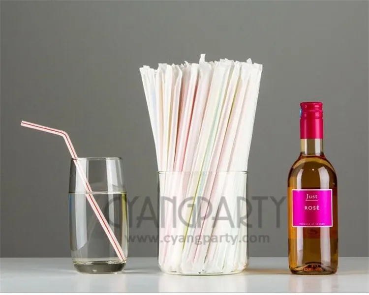 21cm/8.25in Individually Paper Wrapped Pp Plastic Disposable Stripe