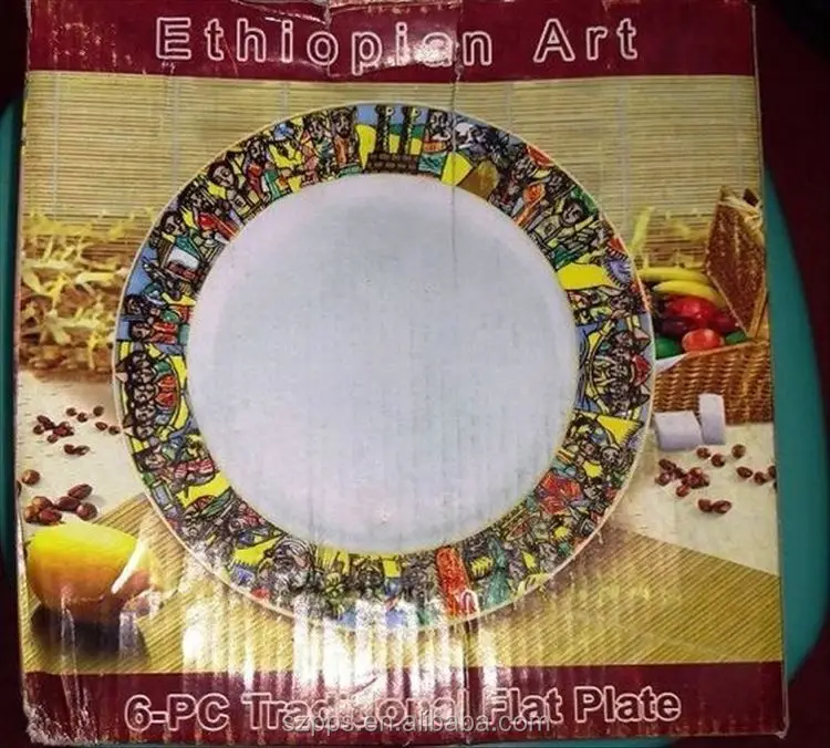 Porcelain Ethiopian Fine Art Queen Sheba Traditional Dinner Plate Set 6