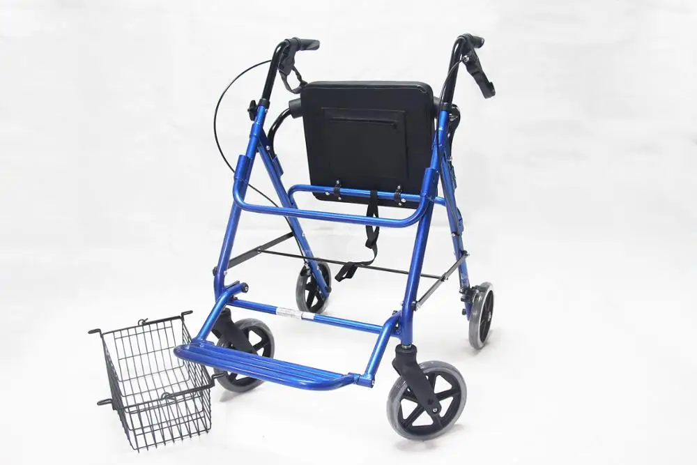 China Manufacturers Aluminum Transport Rollator Walker With Seat And