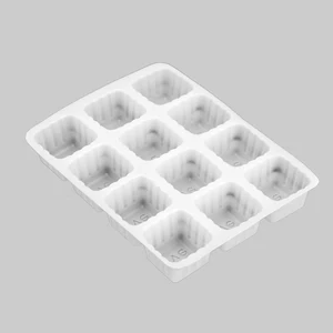 plastic biodegradable PP 12 cavity chess ice cube tray with lid