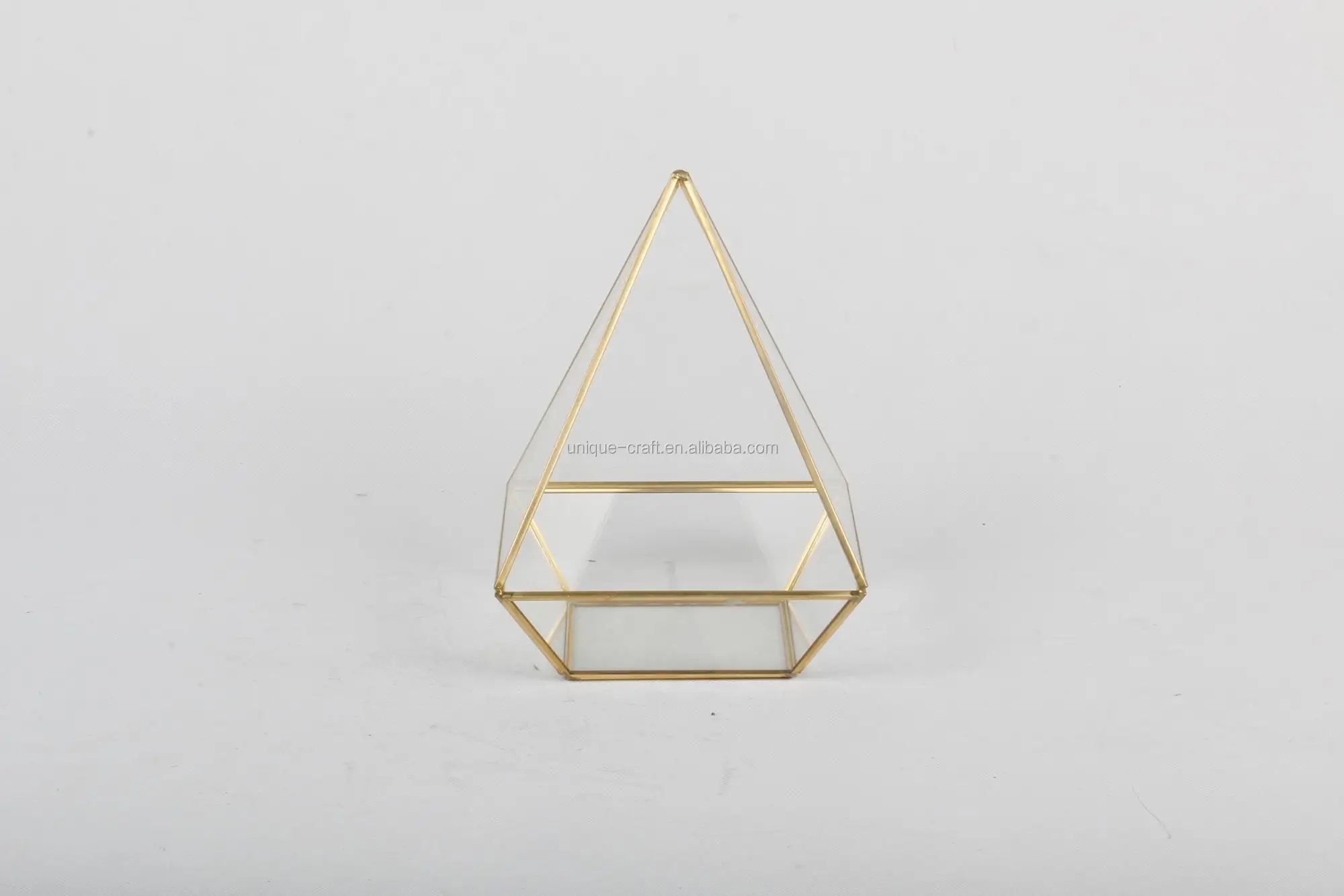 Hanging Glass Pyramid Terrarium Gold Geometric Pots for Succulent Air Plants