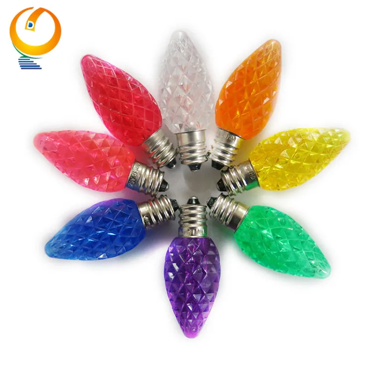 E12 Faceted Strawberry Warm White C7 C9 Holiday led light bulb for Christmas decoration