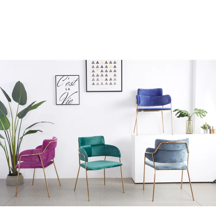 Nordic modern colorful cheap recliner chair dining table chair design single chair