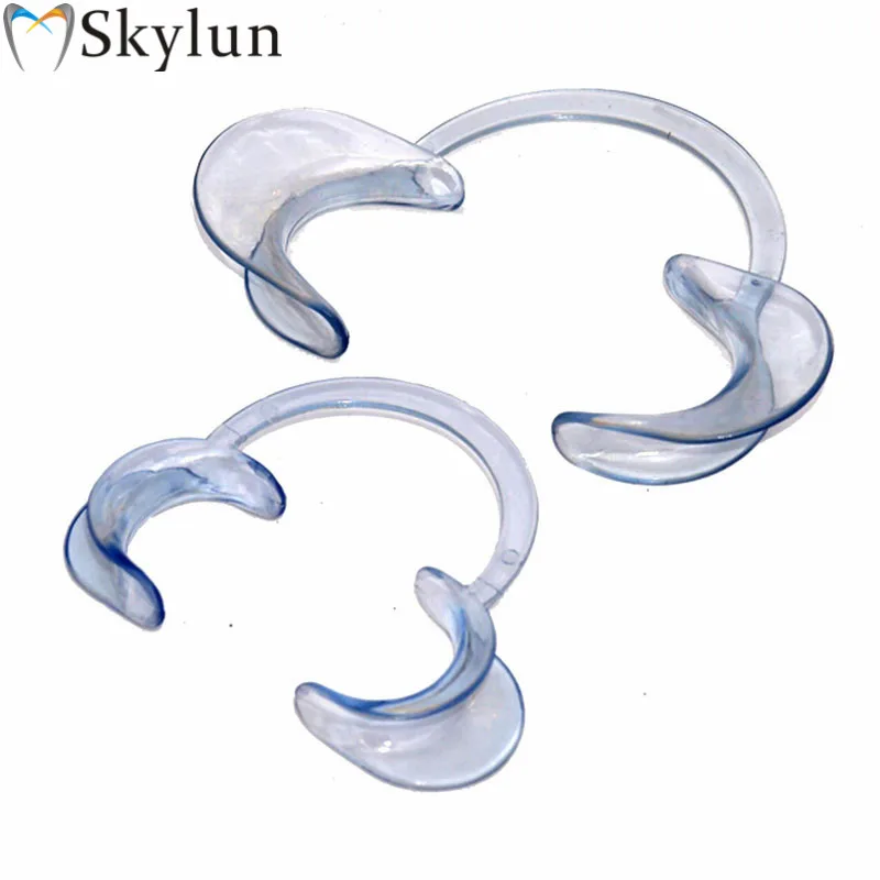 

Autoclavable blue clear L M S dental cheek retractor mouth opener for teeth whitening, Clear;blue