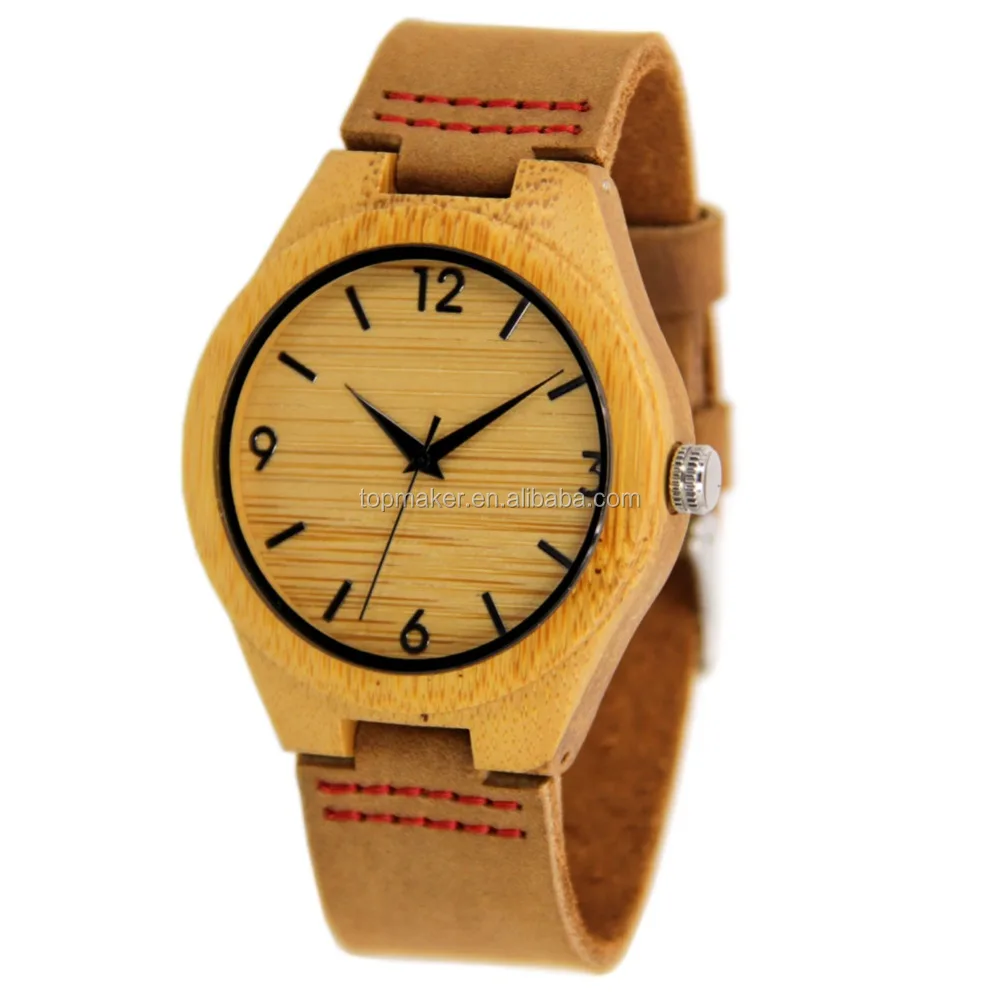 

2017 new mens causal wooden watches hand made japan movt quartz bamboo watch