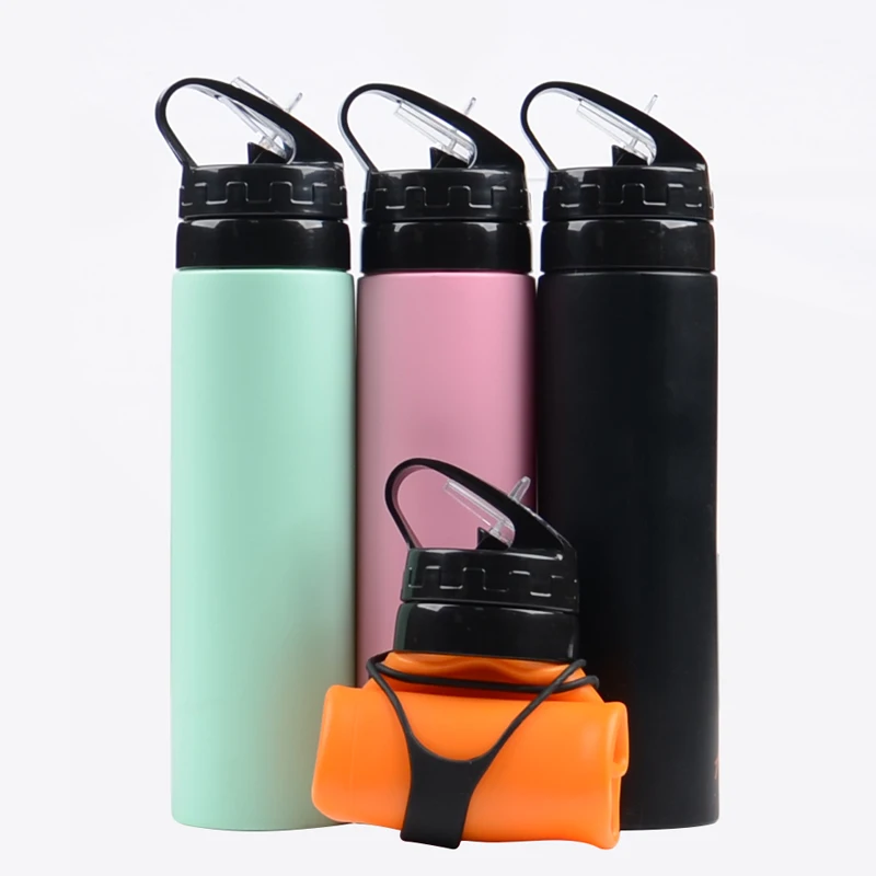 

Custom Logo Silicone Foldable Sport Water Bottle for custom brand