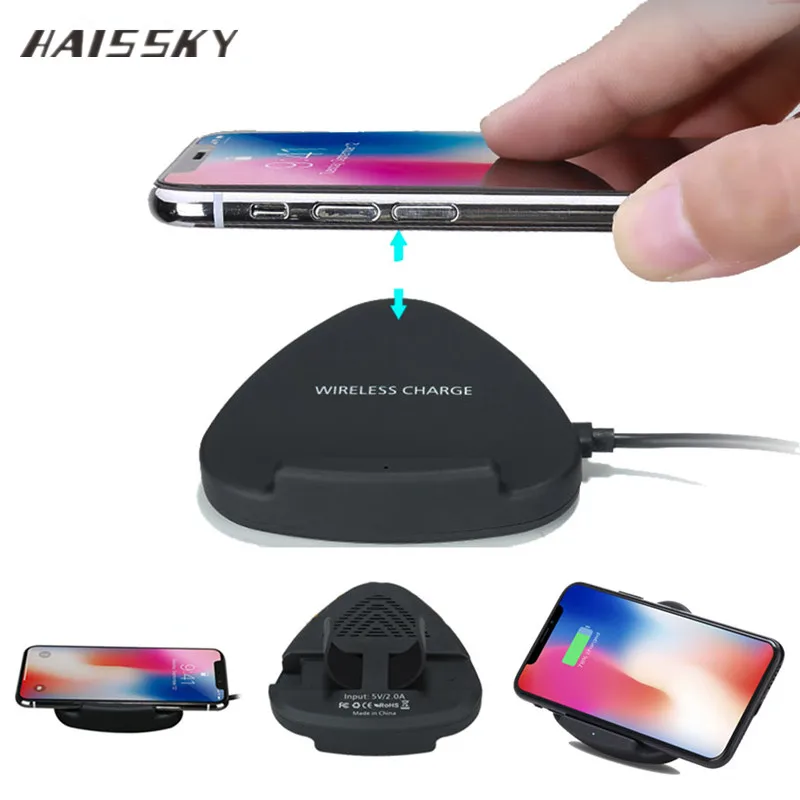 

HAISSKY Mini Qi Wireless Charger Pad For iPhone X 8 Plus 5V/1A USB Charging Dock For Samsung Galaxy Note 8 S8 Plus S7 S6 Edge, N/a
