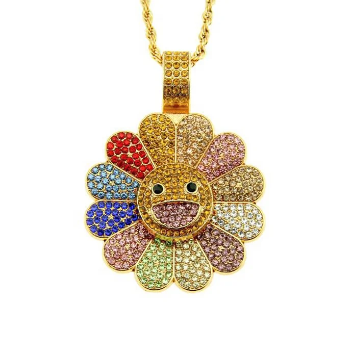 

Metal Spain Custom Rhinestone Colour Fashion Jewelry Sunflower Necklace