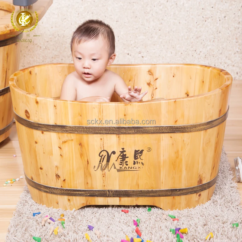 
Chinese small deep wooden bathtub for child baby health  (60212513038)
