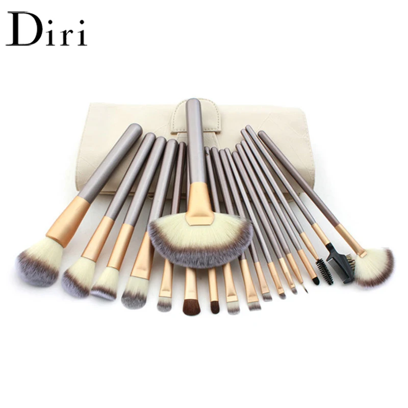 18Pcs Cosmetic Makeup Brush Set With Bag Pearl Color