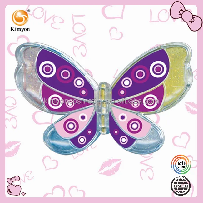 
girls party cosmetic toys 2pcs butterfly shape lip gloss makeup kits 