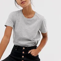 

Popular Pima Cotton Blank T-shirt Grey T-shirt Smooth Dry Fit Basic Women Tee Shirt