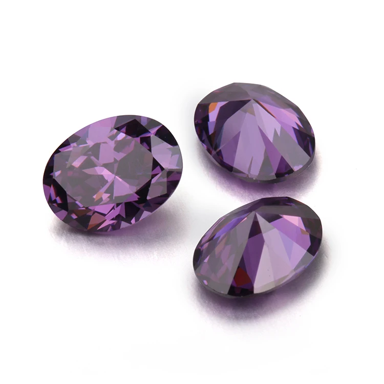 Wholesale price 200pcs/lot perfect amethyst oval cut cz gems stones for luxury earrings cz