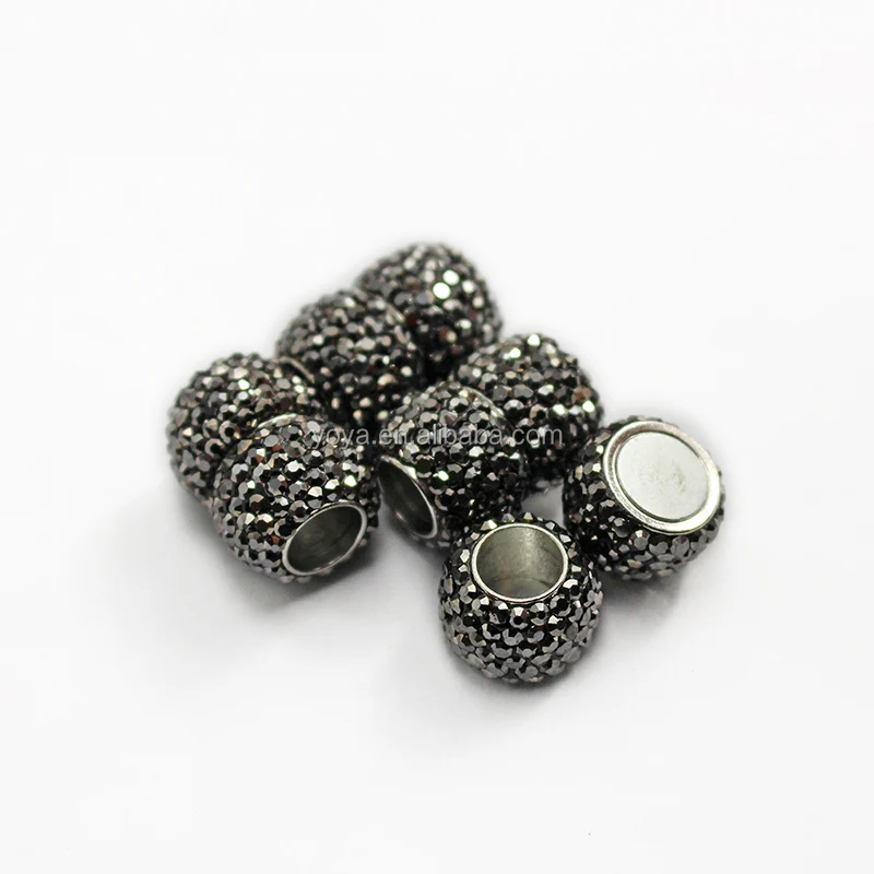 

JF1296 Hematite Crystal Pave Tube Magnetic Clasps for Leather Cords