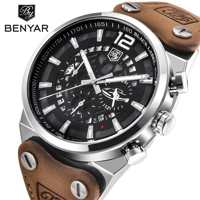 

BENYAR 5112 design Chronograph Sport Mens Watches Fashion Brand Wristwatches Military waterproof Quartz Watch Clock