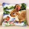 Animals Pillowcase Latch Hook Rug Kits Needlework Pillowcase Crochet Hook Embroidery Pillows Case Making 43x43cm