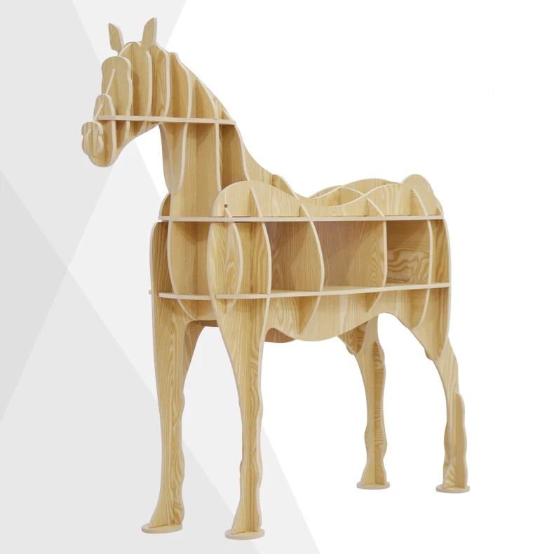 4 вида цветов Европейский творческий Деревянный лошадь мебель животных декоративные книжная полка Nordic DIY Таблица
