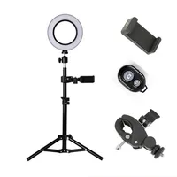 

6" LED Selfie Ring Light for Live Stream/Makeup/YouTube Video, Dimmable Beauty Ringlight with Tripod Stand Cell Phone Holder