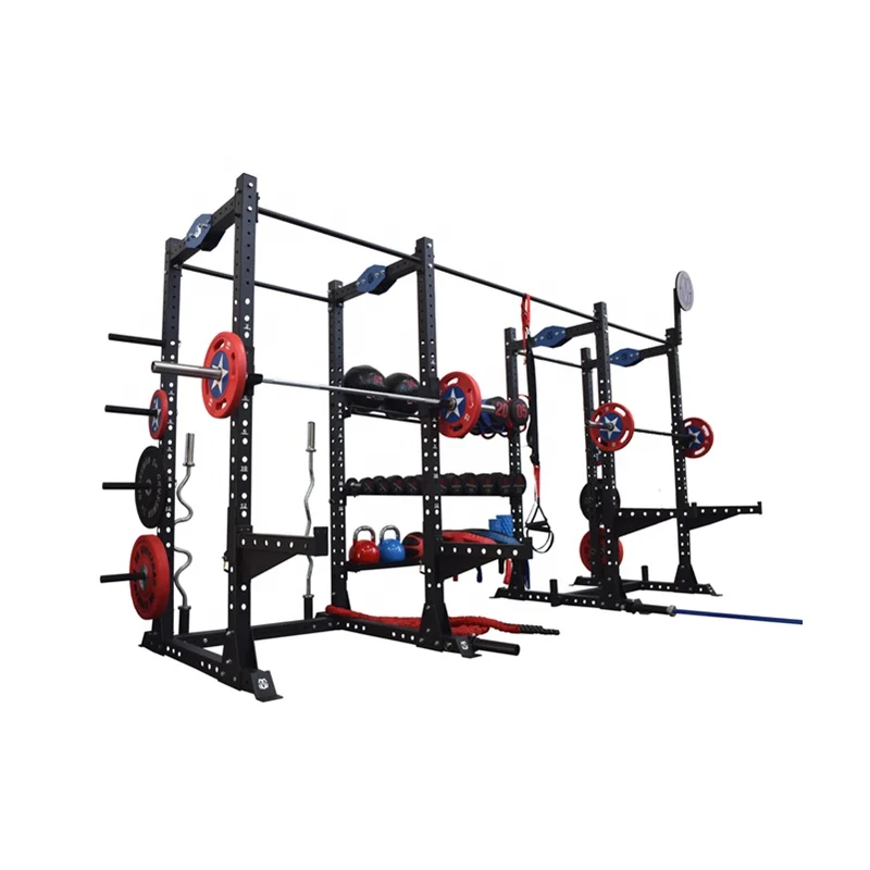 

Commercial heavy duty multi station gym power rack cage, Black matte