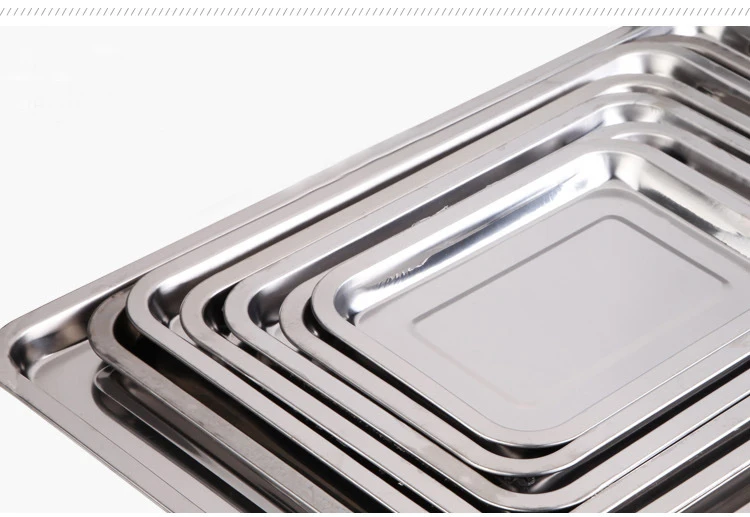 Stainless Steel Square Tray Grilled Fish Tray Grills Hotel Cutlery Tray
