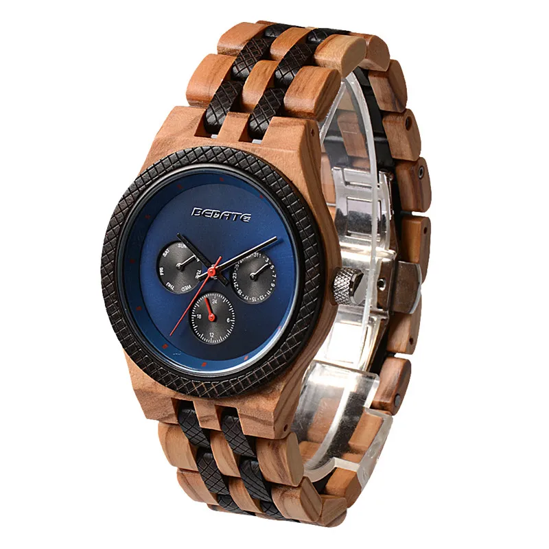 

OEM new style fashion handmade customized chronograph watch  size wood watches