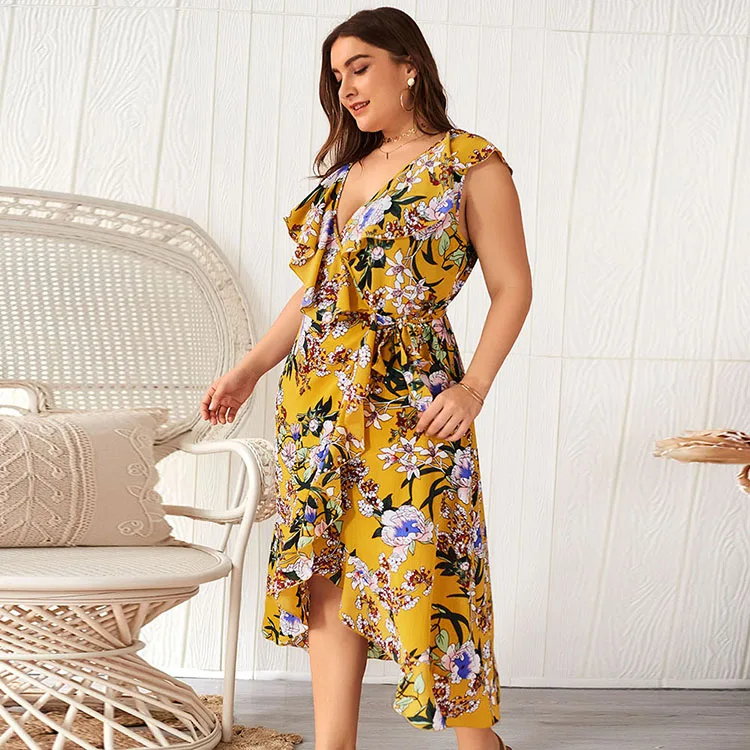 

Latest Design Fashion Print Floral Women Plus Size Dress Skirts, N/a