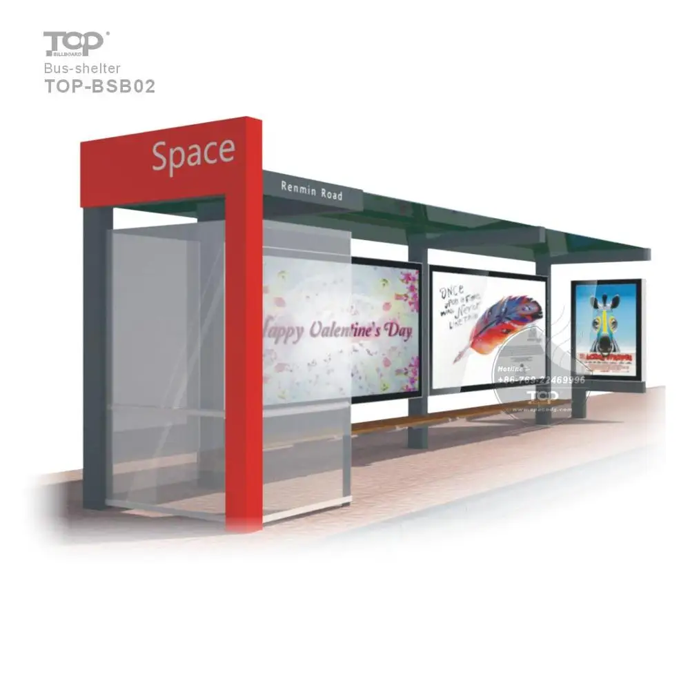Shop Style Outdoor Bus Shelter Advertisement Light Box for Sale
