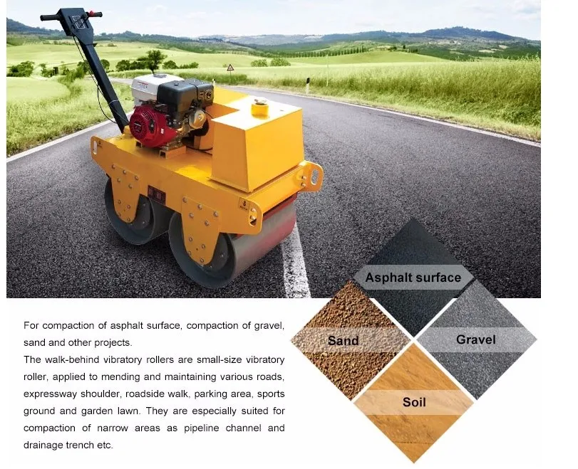 Best road construction equipment and tools Single/double Drum New Vibration Small Mini Road Rollers Machine