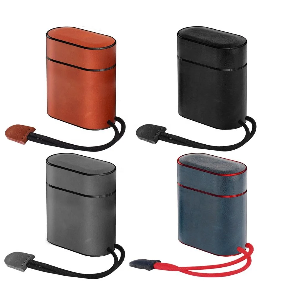

New Arrival Wax oil leather Genuine Leather Airpod Accessories Charging Case Cover For Airpods, Black;blue;brown;pink
