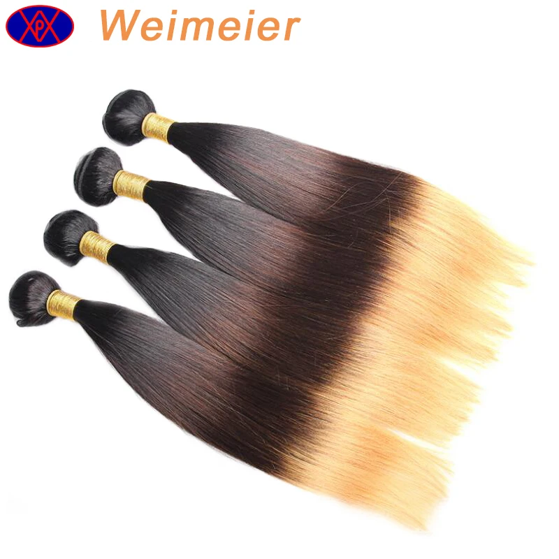 

China supplier cheap and top quality Malaysian ombre color straight human hair extension