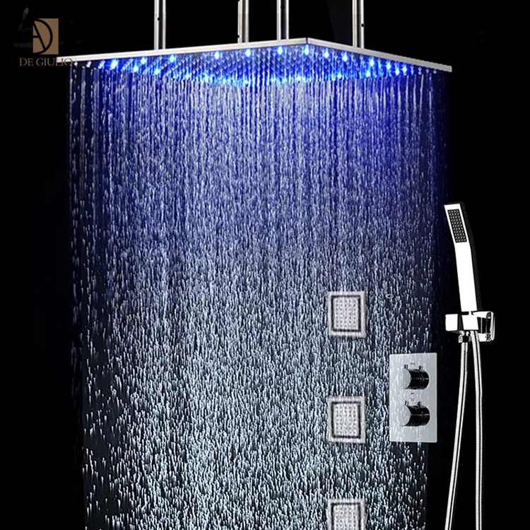 Shower Systems Ceiling Rain 24 Inches Large Led Shower Set Water